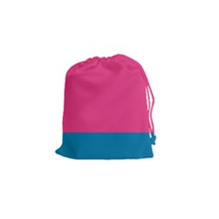 Flag Color Pink Blue Drawstring Pouches (small)  by Alisyart