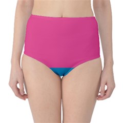 Flag Color Pink Blue High-waist Bikini Bottoms by Alisyart