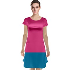 Flag Color Pink Blue Cap Sleeve Nightdress