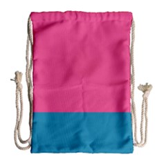 Flag Color Pink Blue Drawstring Bag (large)