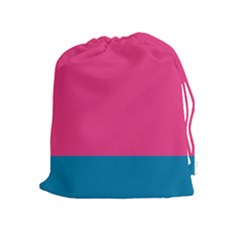 Flag Color Pink Blue Drawstring Pouches (extra Large) by Alisyart