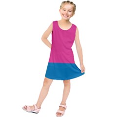 Flag Color Pink Blue Kids  Tunic Dress by Alisyart