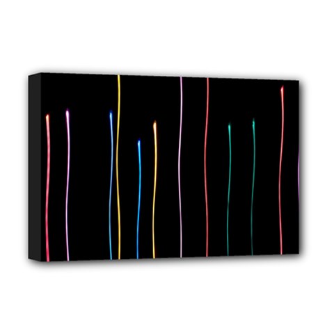 Falling Light Lines Color Pink Blue Yellow Deluxe Canvas 18  X 12  