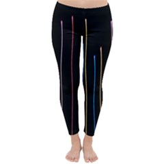 Falling Light Lines Color Pink Blue Yellow Classic Winter Leggings