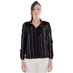 Falling Light Lines Color Pink Blue Yellow Wind Breaker (women)