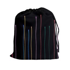 Falling Light Lines Color Pink Blue Yellow Drawstring Pouches (xxl) by Alisyart