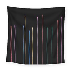 Falling Light Lines Color Pink Blue Yellow Square Tapestry (large)