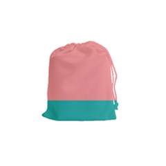 Flag Color Pink Blue Line Drawstring Pouches (small)  by Alisyart