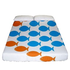 Fish Arrow Orange Blue Fitted Sheet (queen Size) by Alisyart