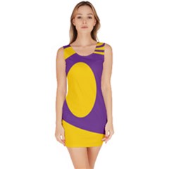 Flag Purple Yellow Circle Sleeveless Bodycon Dress