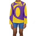 Flag Purple Yellow Circle Kids  Long Sleeve Swimwear View1