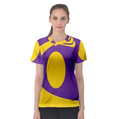 Flag Purple Yellow Circle Women s Sport Mesh Tee