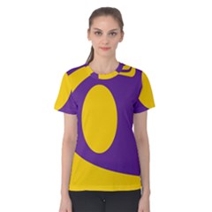 Flag Purple Yellow Circle Women s Cotton Tee