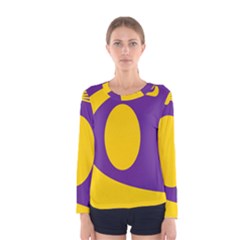 Flag Purple Yellow Circle Women s Long Sleeve Tee