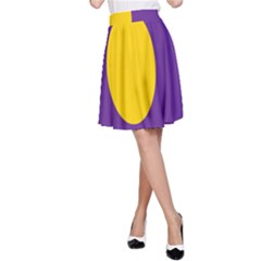 Flag Purple Yellow Circle A-Line Skirt