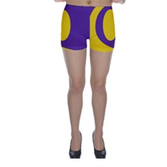 Flag Purple Yellow Circle Skinny Shorts