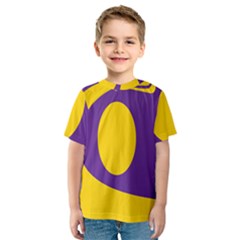 Flag Purple Yellow Circle Kids  Sport Mesh Tee