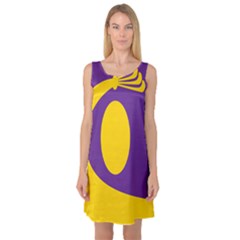 Flag Purple Yellow Circle Sleeveless Satin Nightdress