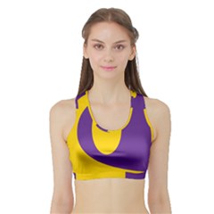 Flag Purple Yellow Circle Sports Bra with Border