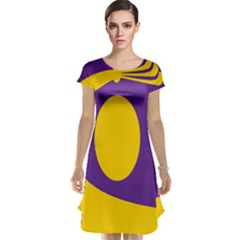 Flag Purple Yellow Circle Cap Sleeve Nightdress