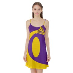 Flag Purple Yellow Circle Satin Night Slip