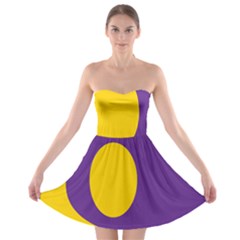 Flag Purple Yellow Circle Strapless Bra Top Dress