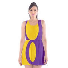 Flag Purple Yellow Circle Scoop Neck Skater Dress