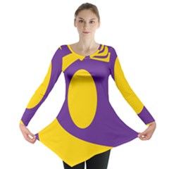 Flag Purple Yellow Circle Long Sleeve Tunic 