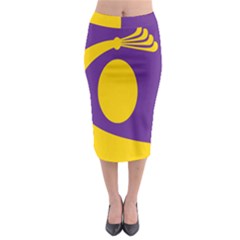 Flag Purple Yellow Circle Midi Pencil Skirt