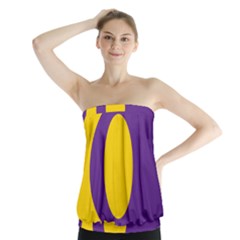 Flag Purple Yellow Circle Strapless Top