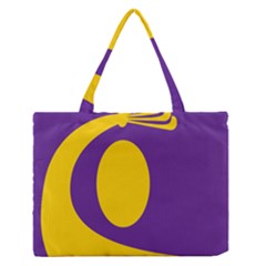 Flag Purple Yellow Circle Medium Zipper Tote Bag by Alisyart