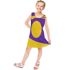 Flag Purple Yellow Circle Kids  Tunic Dress