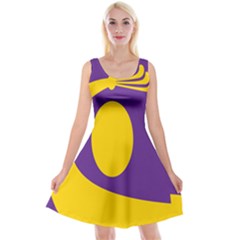 Flag Purple Yellow Circle Reversible Velvet Sleeveless Dress