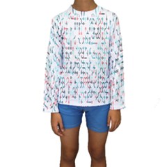 Connect Dots Color Rainbow Blue Red Circle Line Kids  Long Sleeve Swimwear