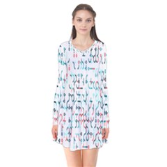 Connect Dots Color Rainbow Blue Red Circle Line Flare Dress