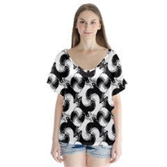 Birds Flock Together Flutter Sleeve Top by Simbadda