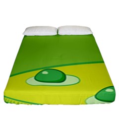 Food Egg Minimalist Yellow Green Fitted Sheet (king Size)