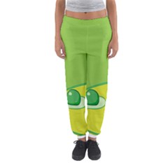 Food Egg Minimalist Yellow Green Women s Jogger Sweatpants