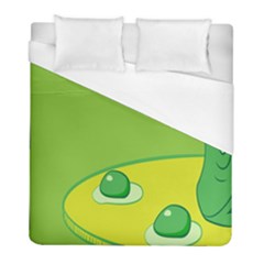 Food Egg Minimalist Yellow Green Duvet Cover (full/ Double Size)