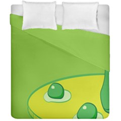 Food Egg Minimalist Yellow Green Duvet Cover Double Side (california King Size) by Alisyart