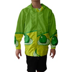 Food Egg Minimalist Yellow Green Hooded Wind Breaker (kids) by Alisyart