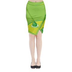 Food Egg Minimalist Yellow Green Midi Wrap Pencil Skirt