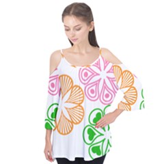 Flower Floral Love Valentine Star Pink Orange Green Flutter Tees