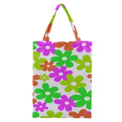 Flowers Floral Sunflower Rainbow Color Pink Orange Green Yellow Classic Tote Bag