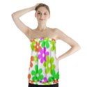 Flowers Floral Sunflower Rainbow Color Pink Orange Green Yellow Strapless Top View1
