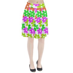 Flowers Floral Sunflower Rainbow Color Pink Orange Green Yellow Pleated Skirt by Alisyart