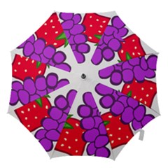 Fruit Grapes Strawberries Red Green Purple Hook Handle Umbrellas (medium)