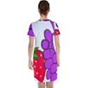 Fruit Grapes Strawberries Red Green Purple Short Sleeve Nightdress View2