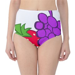 Fruit Grapes Strawberries Red Green Purple High-waist Bikini Bottoms