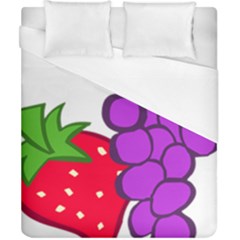 Fruit Grapes Strawberries Red Green Purple Duvet Cover (california King Size) by Alisyart